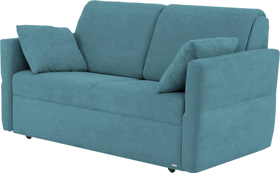 SCHLAFSOFA Chenille Petrol  - Petrol/Schwarz, KONVENTIONELL, Kunststoff/Textil (150/88/91cm) - Sedda