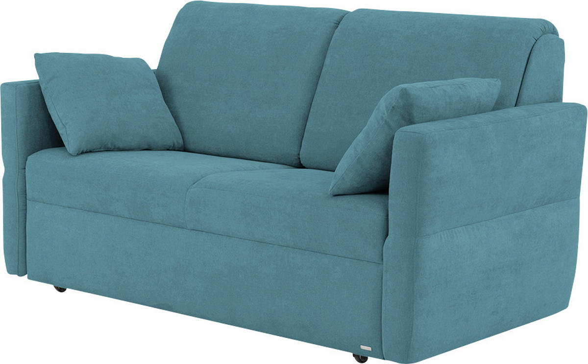 SCHLAFSOFA Chenille Petrol  - Petrol/Schwarz, KONVENTIONELL, Kunststoff/Textil (150/88/91cm) - Sedda
