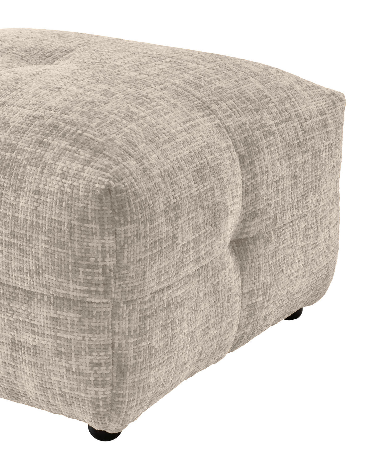 HOCKER in Textil Creme  - Creme/Schwarz, Design, Kunststoff/Textil (72/44/72cm) - Livetastic