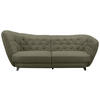 BIGSOFA in Flachgewebe Grün  - Chromfarben/Grün, Modern, Textil/Metall (256/85/115cm) - MID.YOU