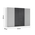 SCHWEBETÜRENSCHRANK 316/235/68 cm 4-türig Grau, Schwarz  - Chromfarben/Schwarz, KONVENTIONELL, Glas/Holzwerkstoff (316/235/68cm) - Novel