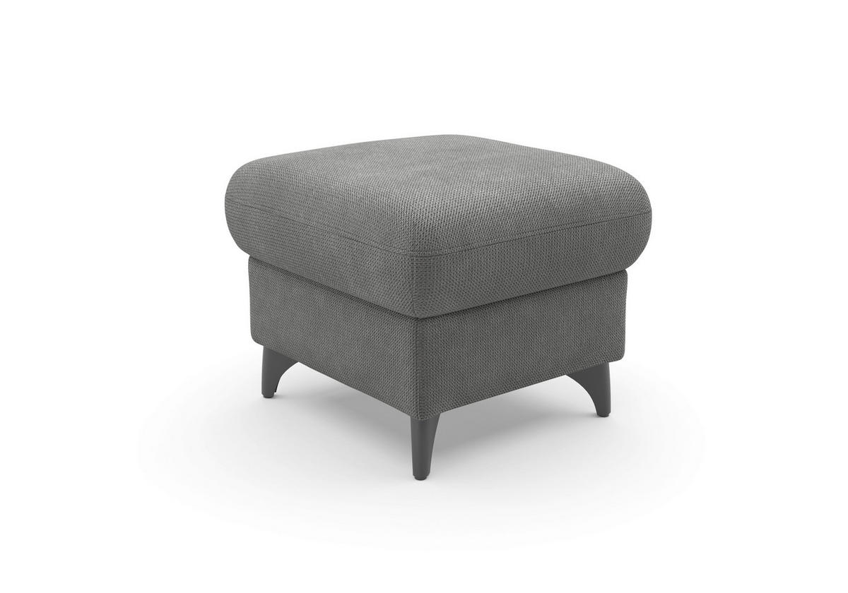 HOCKER in Textil Grau  - Schwarz/Grau, KONVENTIONELL, Textil/Metall (58/48/58cm) - Sit & More