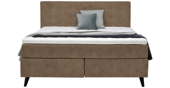 BOXSPRINGBETT 200/200 cm  in Braun  - Schwarz/Braun, KONVENTIONELL, Holz/Textil (200/200cm) - Voleo