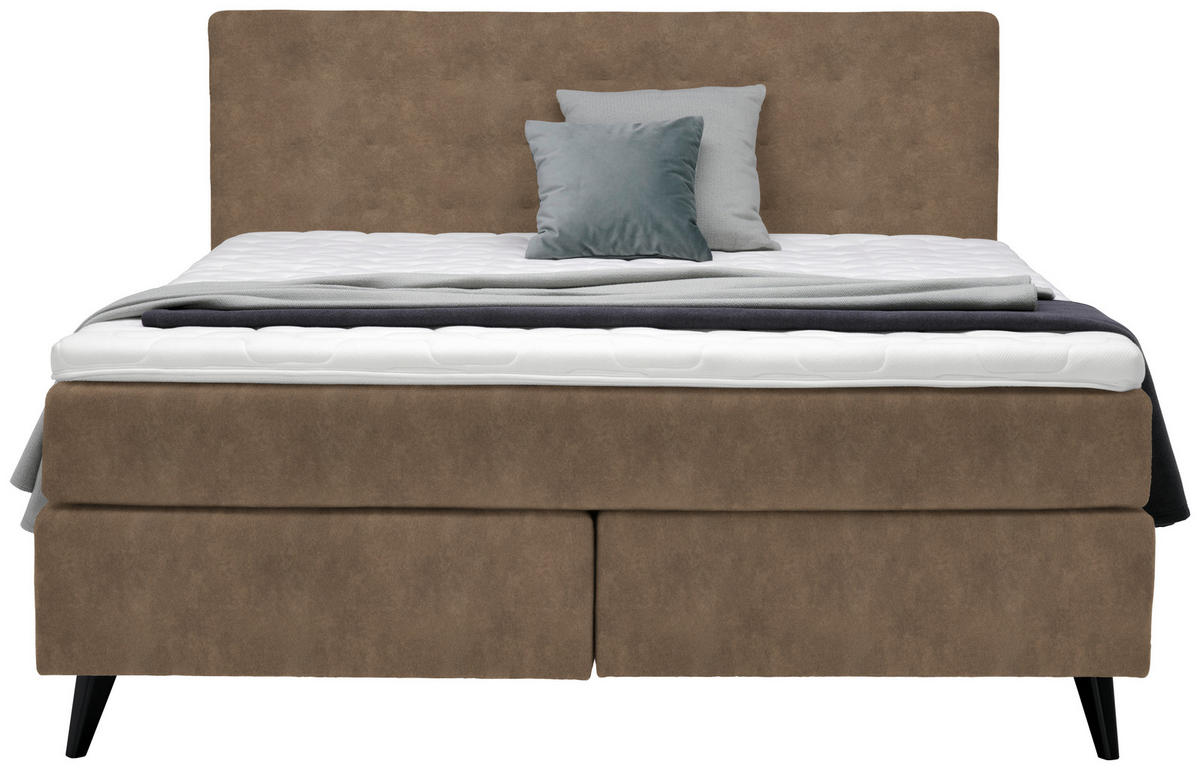 BOXSPRINGBETT 180/200 cm  in Braun  - Schwarz/Braun, Konventionell, Holz/Textil (180/200cm) - Voleo