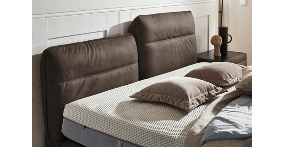 BOXSPRINGBETT 180/200 cm in Dunkelbraun - Dunkelbraun/Schwarz, Design, Textil/Metall (180/200cm) - Johann Jakob
