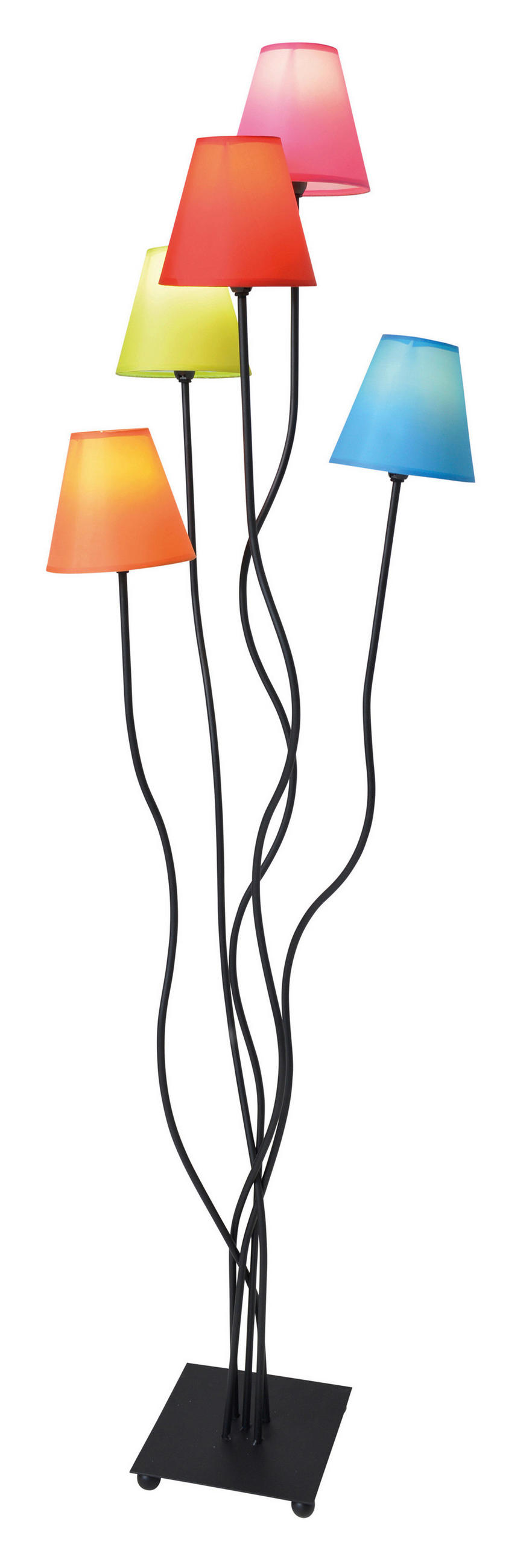STEHLEUCHTE 23,5/23,5/156 cm    - Multicolor/Schwarz, LIFESTYLE, Textil/Metall (23,5/23,5/156cm) - Näve