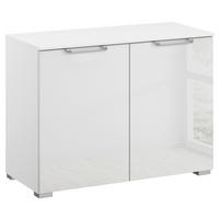 KOMMODE 80/61/42 cm Klar, Weiss  - Klar/Weiss, Design, Glas/Holzwerkstoff (80/61/42cm) - Novel