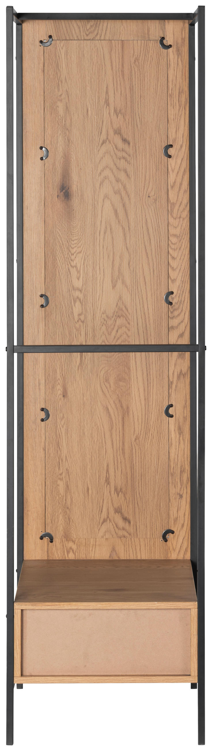 GARDEROBENSCHRANK  in 44,5/165/50 cm  - Schwarz/Naturfarben, Design, Glas/Holzwerkstoff (44,5/165/50cm) - MID.YOU
