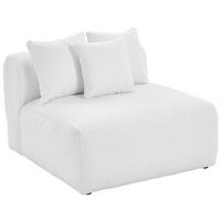 SOFAELEMENT in Flachgewebe, Teddystoff Weiss  - Weiss, Trend, Textil (100/70/122cm) - Livetastic