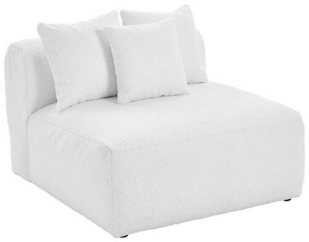 SOFAELEMENT in Flachgewebe, Teddystoff Weiss  - Weiss, Trend, Textil (100/70/122cm) - Livetastic