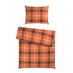 BETTWÄSCHE TERNET Flanell 140/200 cm  - Braun/Orange, Natur, Textil (140/200cm) - Esposa