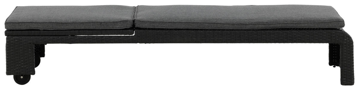 SONNENLIEGE 60/32/196 cm  - Schwarz, KONVENTIONELL, Kunststoff (60/32/196cm) - Gardenson