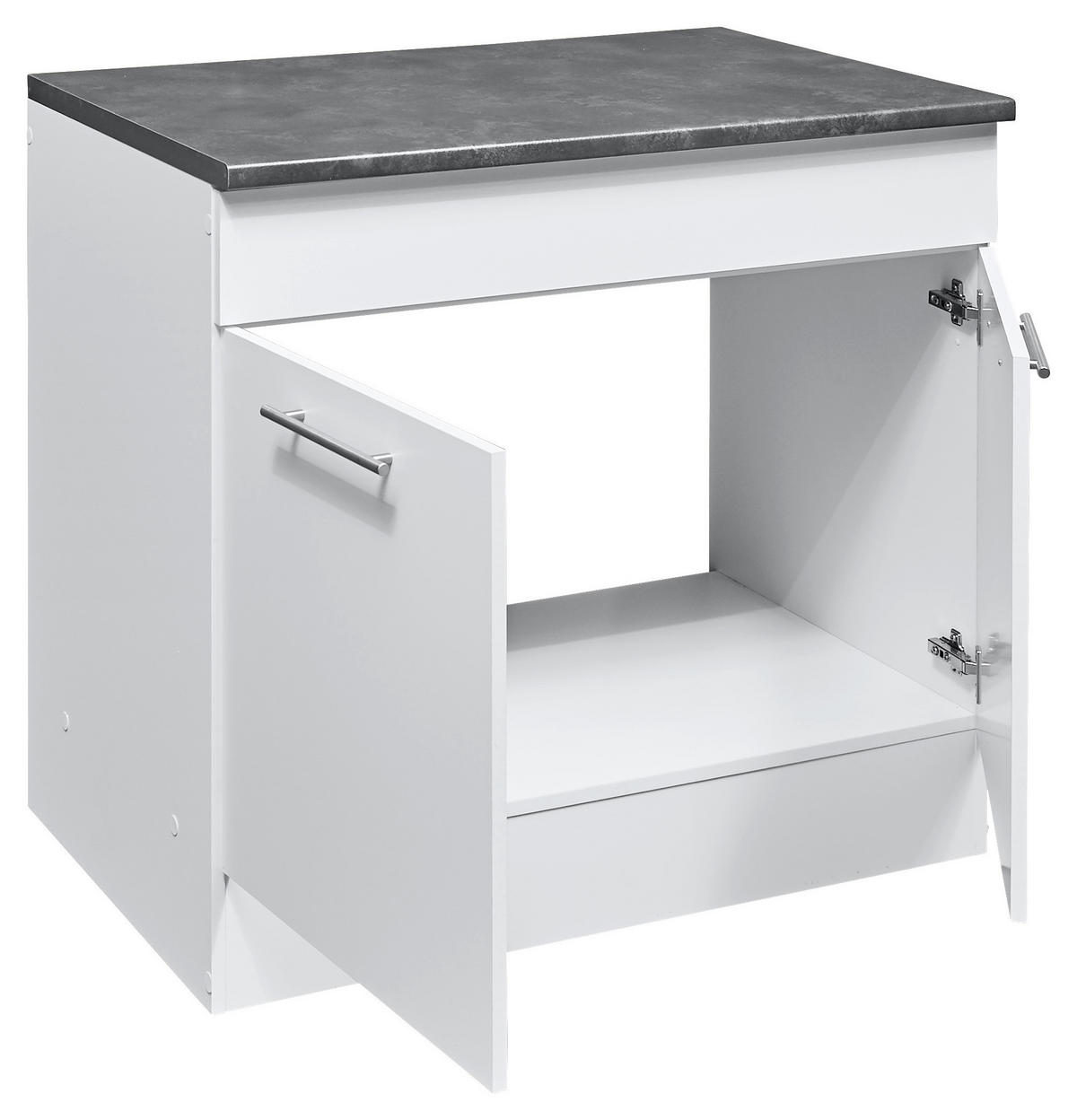 SPÜLENUNTERSCHRANK 100/90/60 cm  in Weiß, Grau  - Edelstahlfarben/Weiß, KONVENTIONELL, Holzwerkstoff/Metall (100/90/60cm) - MID.YOU
