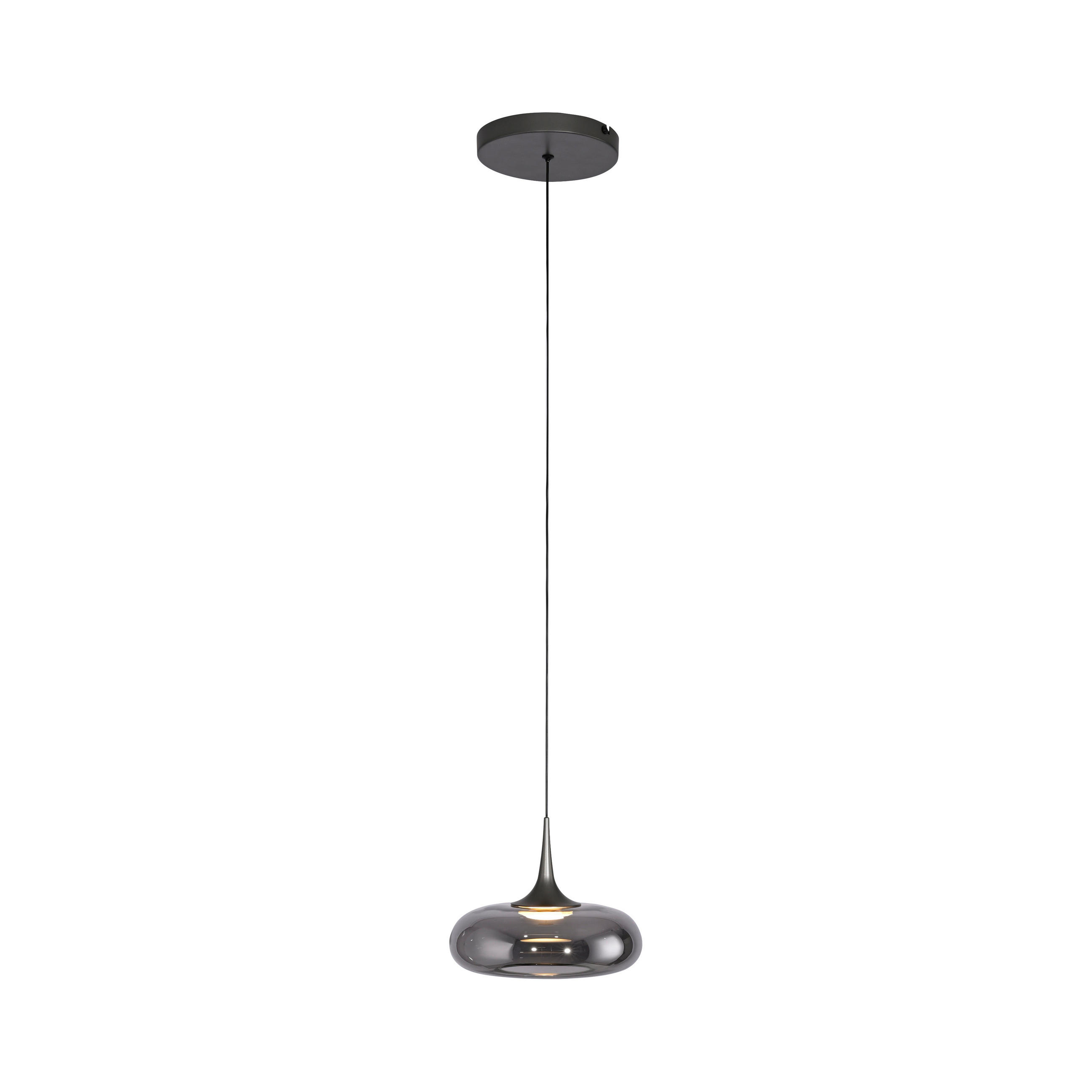 LED-PENDELLEUCHTE SW POSH 22/22/200 cm   - Grau, Design, Glas/Kunststoff (22/22/200cm) - Schöner Wohnen