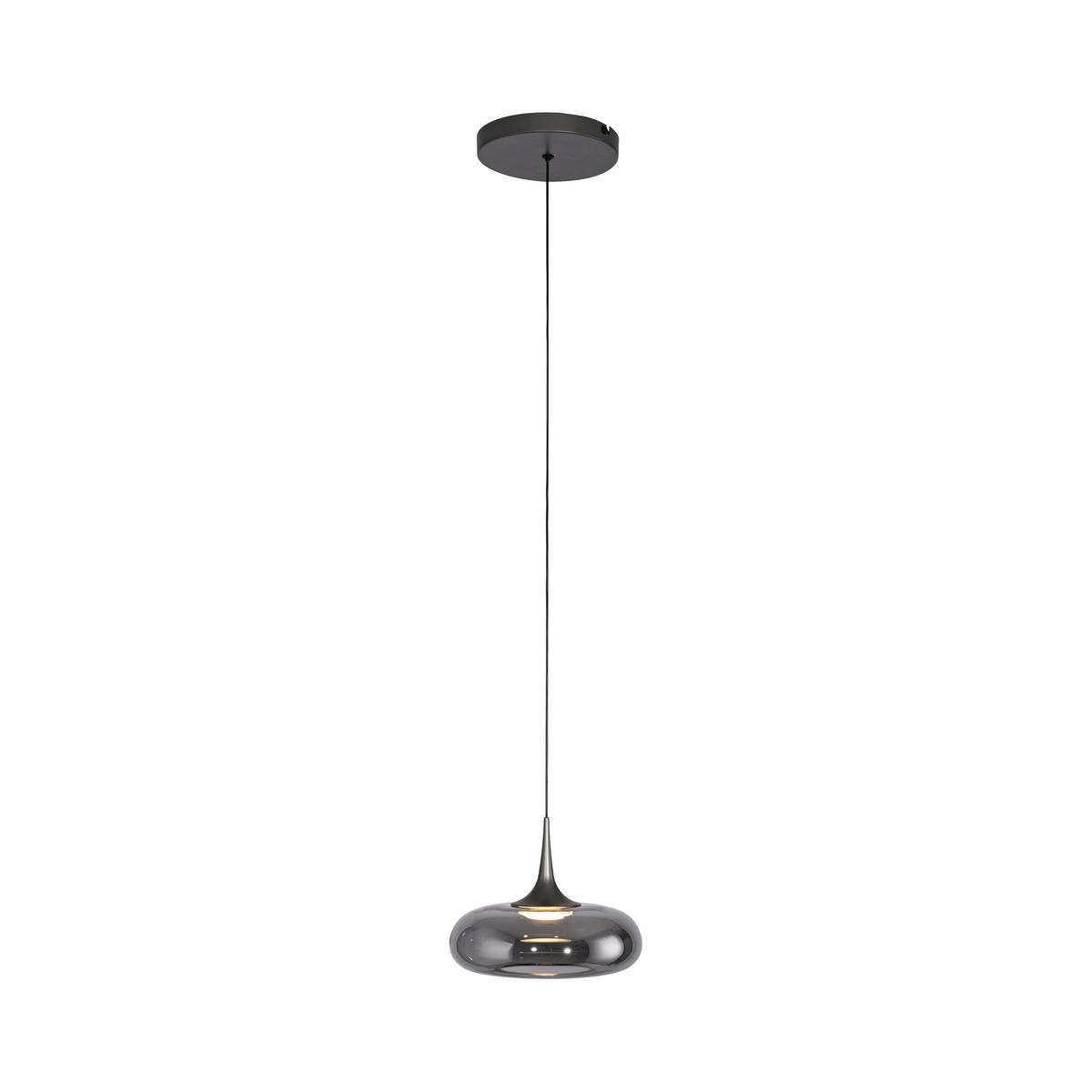 LED-PENDELLEUCHTE SW POSH 22/22/200 cm   - Grau, Design, Glas/Kunststoff (22/22/200cm) - Schöner Wohnen