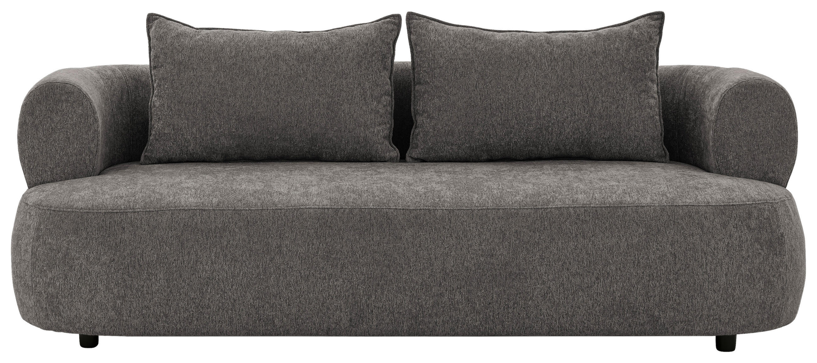 3-SITZER-SOFA Chenille Anthrazit  - Anthrazit/Schwarz, Design, Kunststoff/Textil (200/76/96cm) - Livetastic