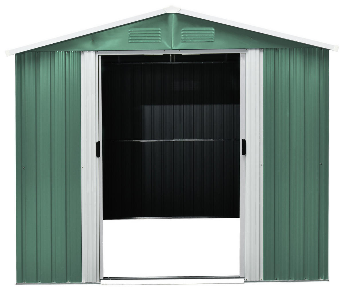 GERÄTEHAUS 236/190/174 cm  - Weiß/Grün, Basics, Metall (236/190/174cm)