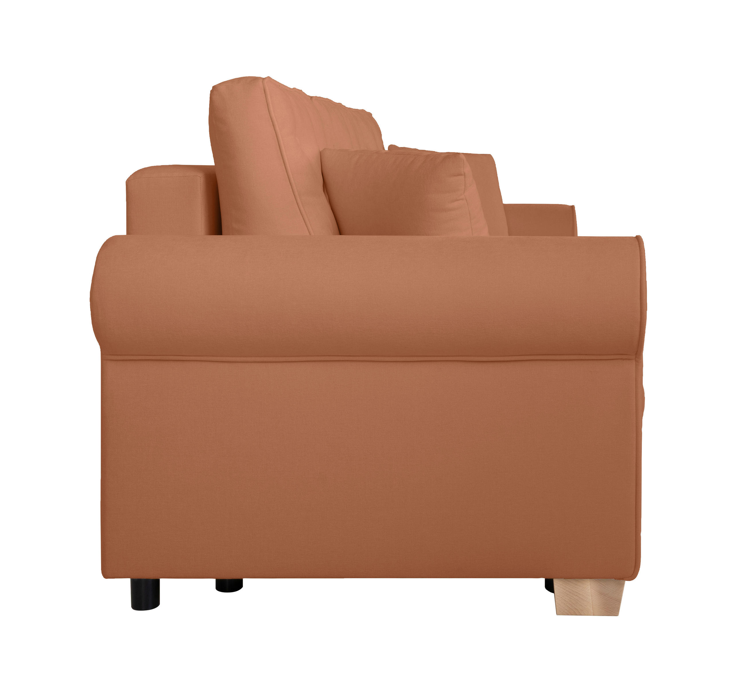 SCHLAFSOFA Chenille Rostfarben - Rostfarben/Buchefarben, Design, Holz/Textil (240/94/98cm) - MID.YOU