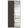 DREHTÜRENSCHRANK 101/223/61 cm,  in Graphitfarben, 2-türig  - Chromfarben/Edelstahlfarben, Basics, Glas/Holzwerkstoff (101/223/61cm) - Novel