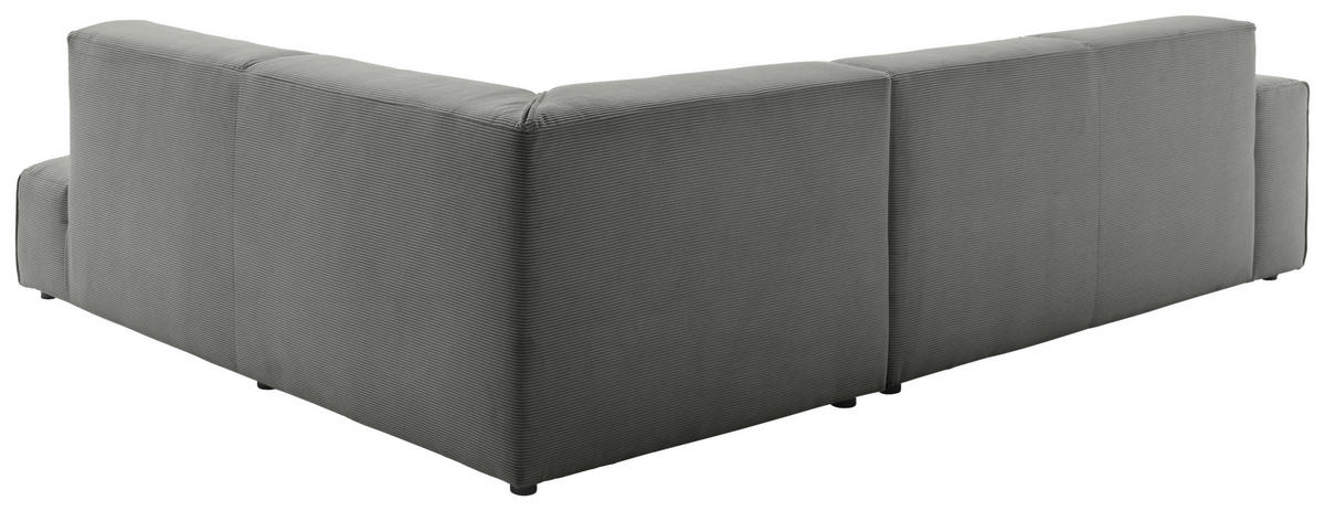 ECKSOFA in Cord Grau  - Schwarz/Grau, Design, Kunststoff/Textil (270/210cm) - Pure Home Lifestyle
