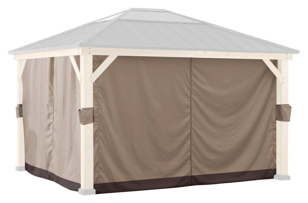 PAVILLON-SEITENTEIL  - Hellbraun, Basics, Kunststoff (340/220cm) - Modante