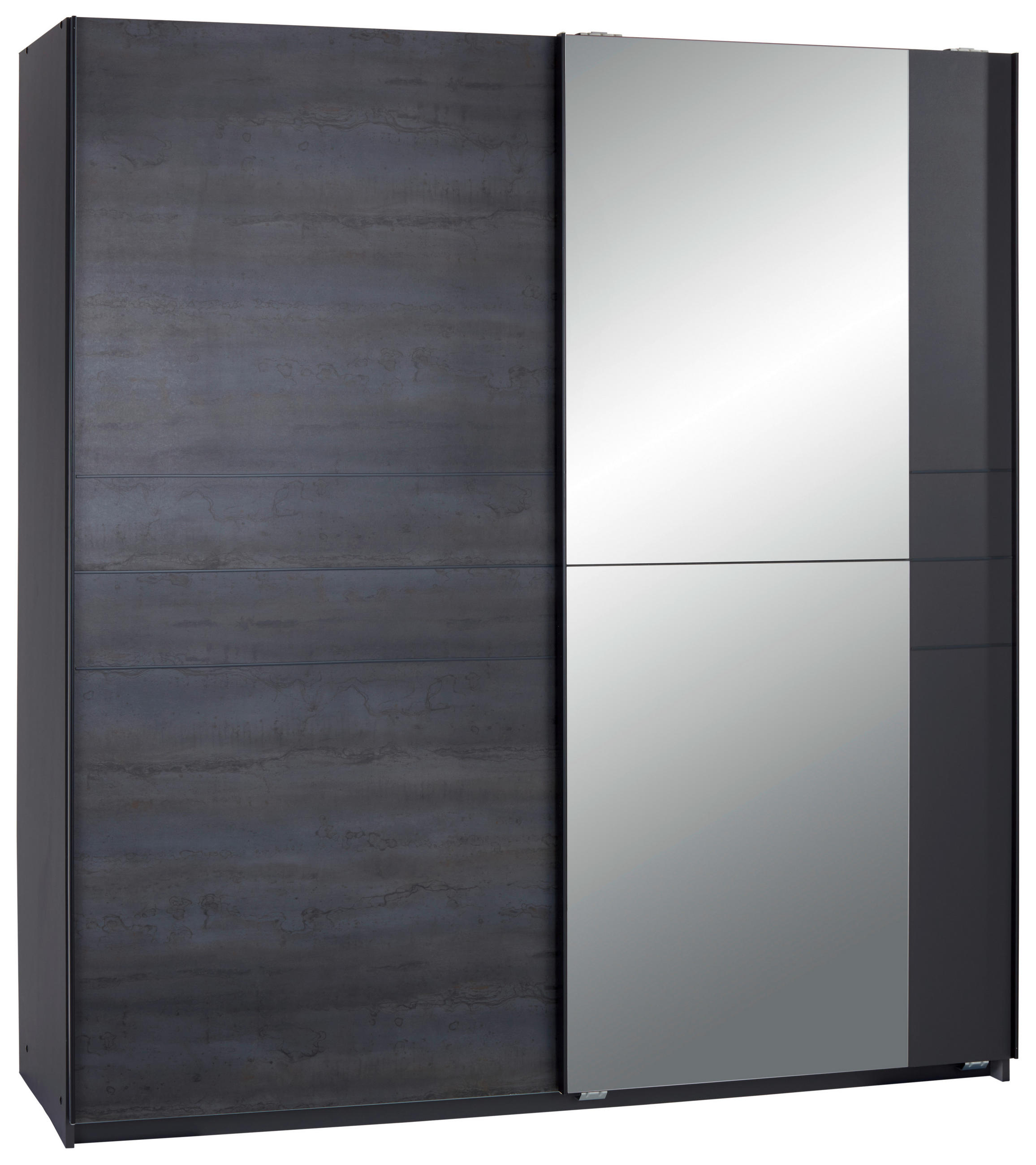 SCHIEBETÜRENSCHRANK 180/198/64 cm 2-türig Graphitfarben  - Schwarz/Graphitfarben, MODERN, Holz/Holzwerkstoff (180/198/64cm) - MID.YOU