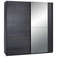 SCHIEBETÜRENSCHRANK 180/198/64 cm 2-türig Graphitfarben  - Schwarz/Graphitfarben, MODERN, Holz/Holzwerkstoff (180/198/64cm) - MID.YOU
