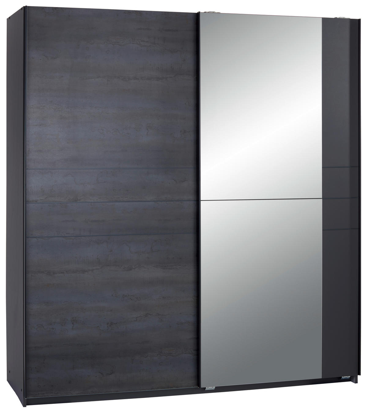 SCHIEBETÜRENSCHRANK 180/198/64 cm 2-türig Graphitfarben  - Schwarz/Graphitfarben, MODERN, Holz/Holzwerkstoff (180/198/64cm) - MID.YOU