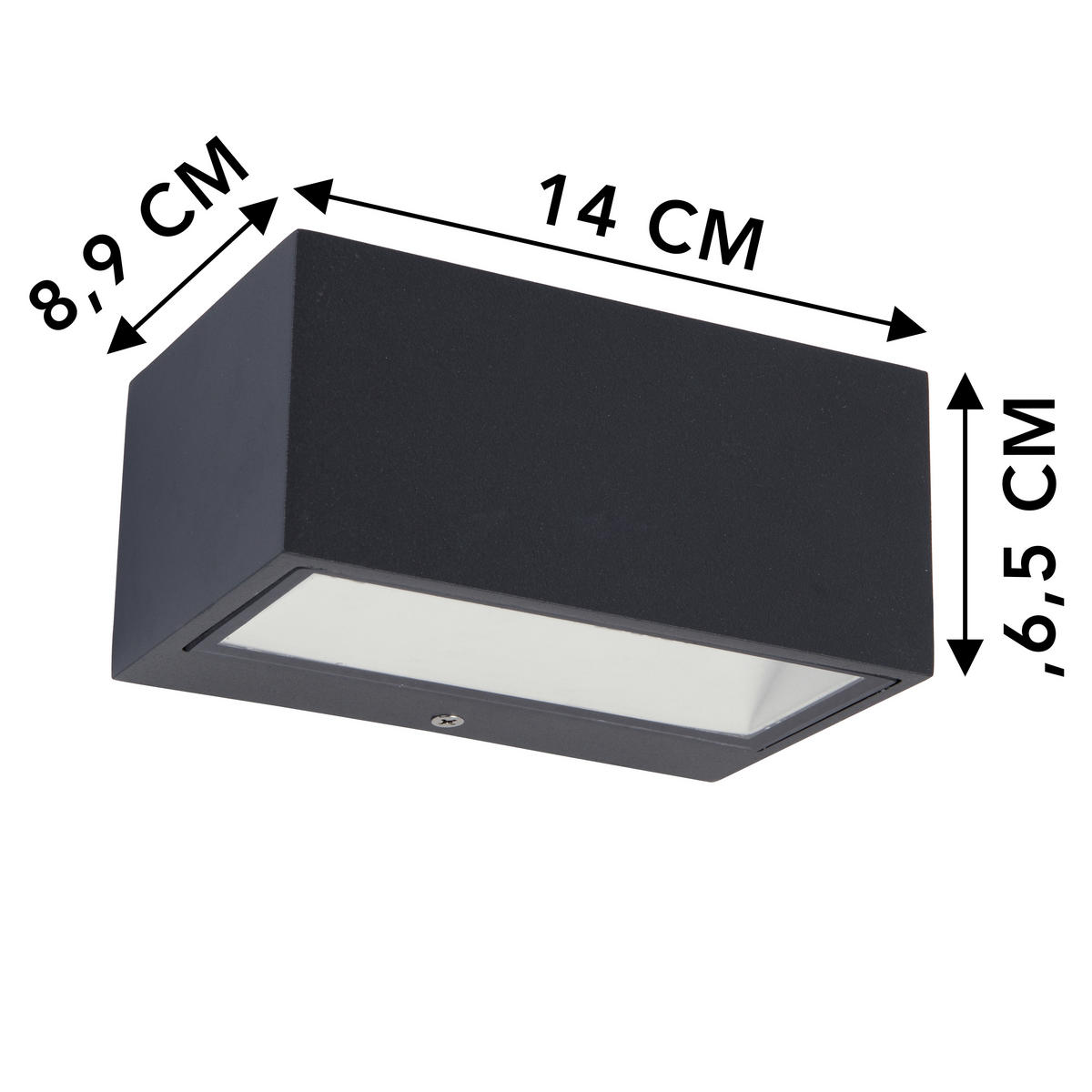 AUßENWANDLEUCHTE GEMINI 14/6,5/8,9 cm   - Klar/Anthrazit, Design, Glas/Metall (14/6,5/8,9cm)
