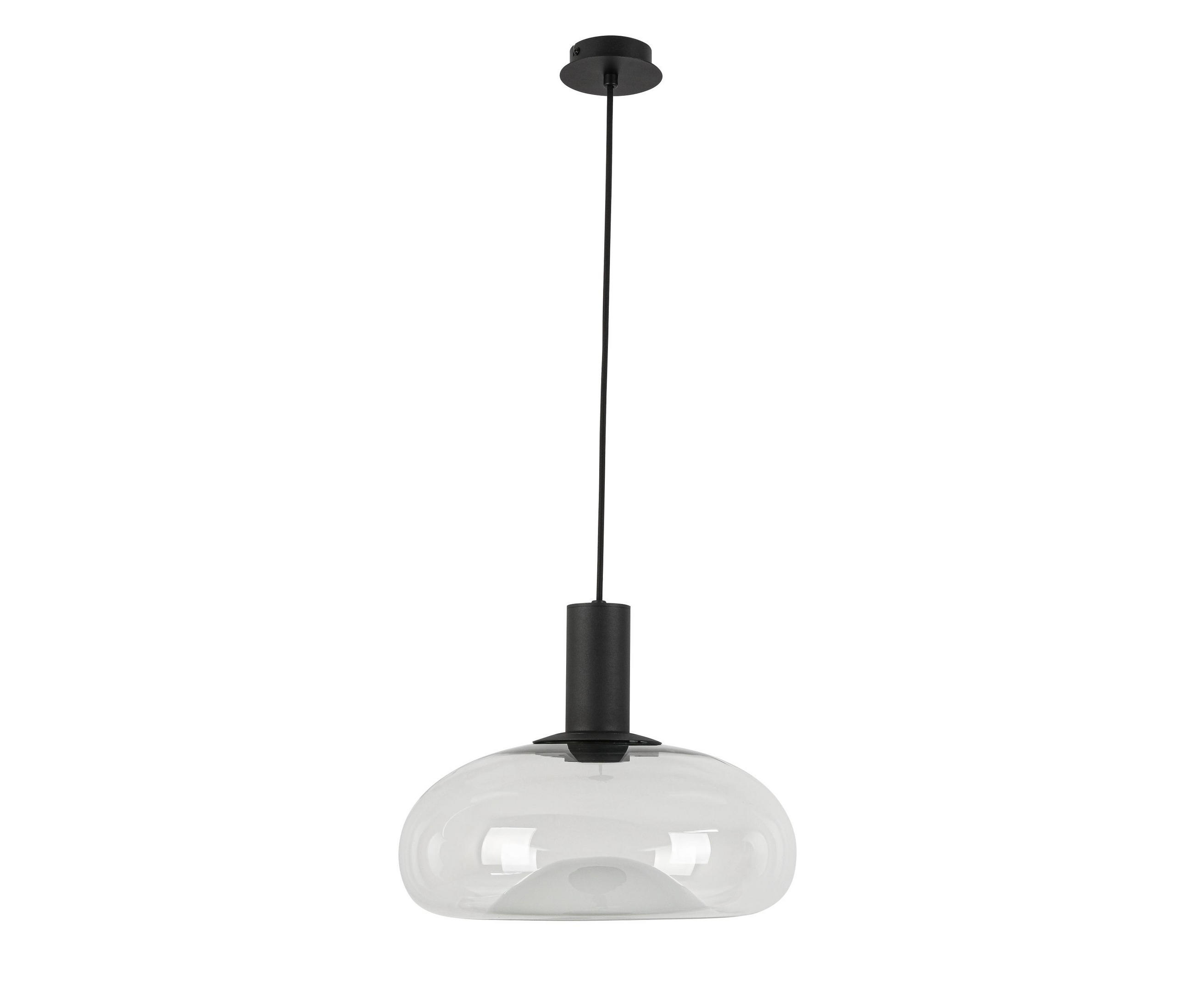 ZÁVĚSNÉ SVÍTIDLO, 37/183 cm  - černá, Design, kov/sklo (37/183cm) - Dieter Knoll