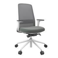 DREHSTUHL Lederlook Grau, Weiß, Olivgrün  - Weiß/Olivgrün, MODERN, Kunststoff/Textil (70/103-115/70cm)