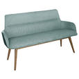 SITZBANK 157/88/62,5 cm  in Eichefarben, Jadegrün  - Jadegrün/Eichefarben, KONVENTIONELL, Holz/Textil (157/88/62,5cm) - Linea Natura