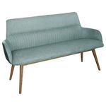 SITZBANK 157/88/62,5 cm  in Eichefarben, Jadegrün  - Jadegrün/Eichefarben, KONVENTIONELL, Holz/Textil (157/88/62,5cm) - Linea Natura