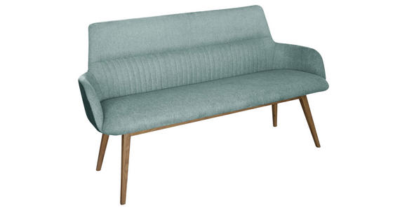 SITZBANK 157/88/62,5 cm  in Eichefarben, Jadegrün  - Jadegrün/Eichefarben, KONVENTIONELL, Holz/Textil (157/88/62,5cm) - Linea Natura