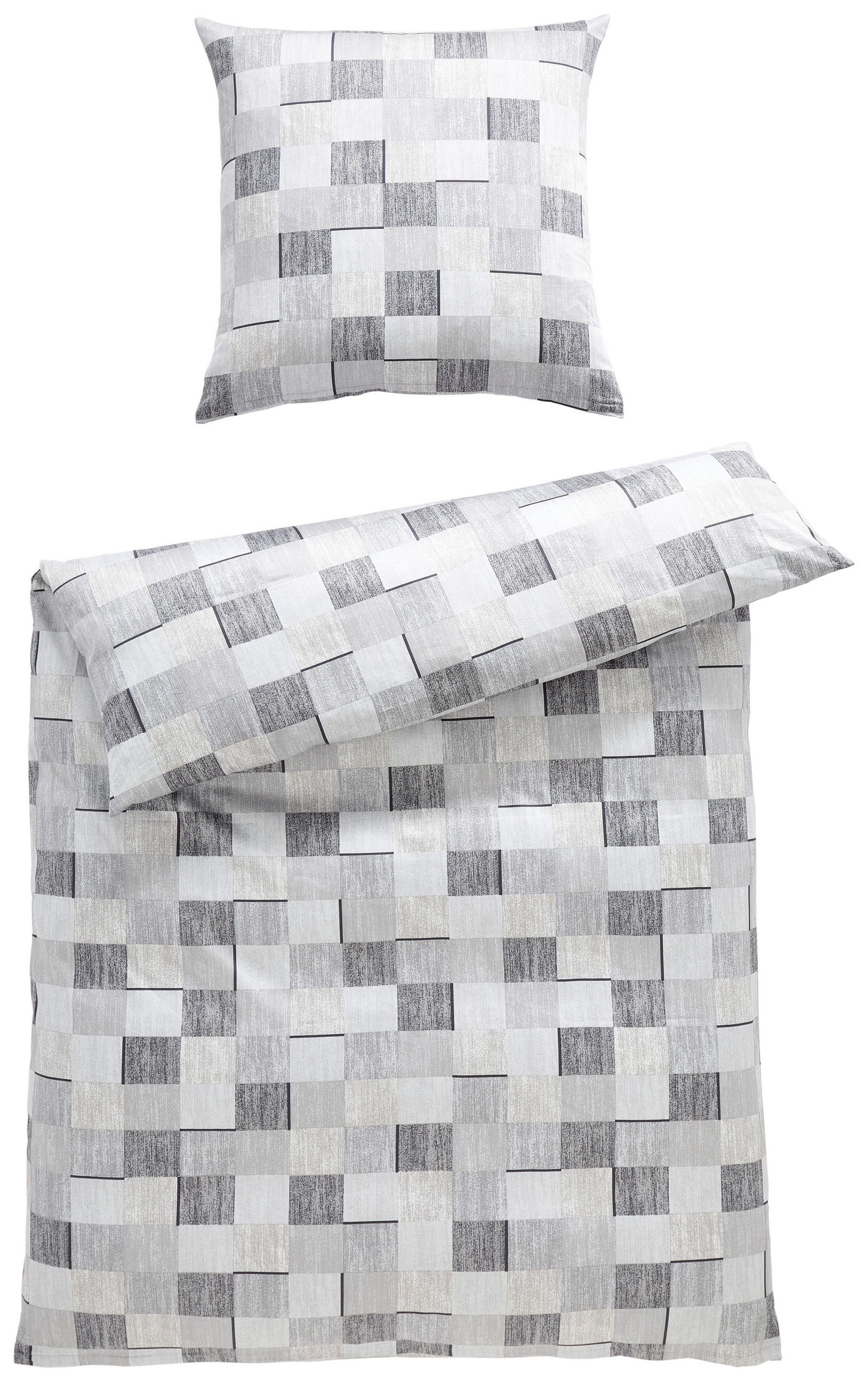 BETTWÄSCHE PALERMO Makosatin 135/200 cm  - Anthrazit/Grau, Design, Textil (135/200cm) - Janine