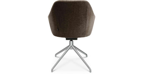 ARMLEHNSTUHL in Aluminium Velours - Alufarben/Braun, Design, Textil/Metall (58/81,5-84,5/60cm) - Johann Jakob