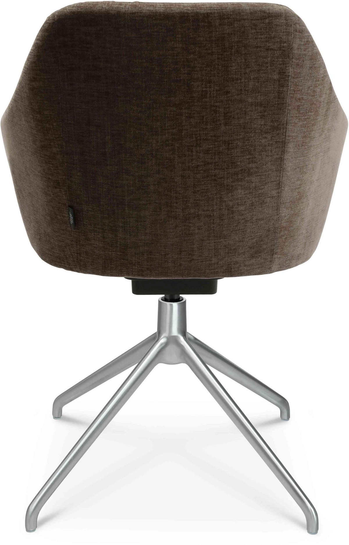 ARMLEHNSTUHL  in Aluminium Velours  - Alufarben/Braun, Design, Textil/Metall (58/81,5-84,5/60cm) - Johann Jakob