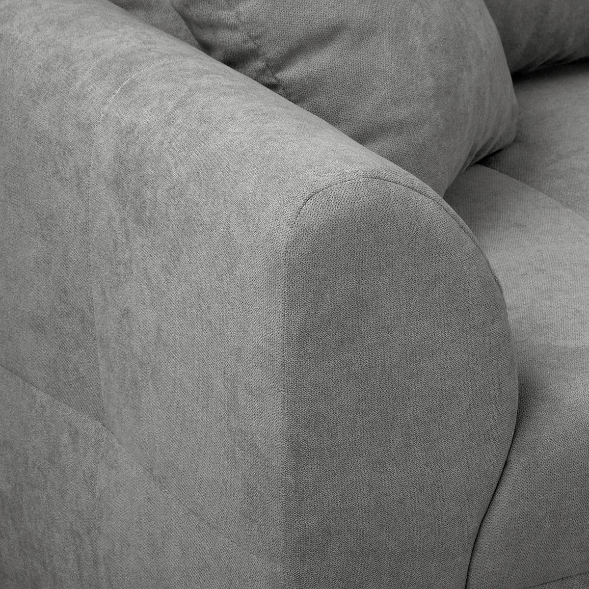 ECKSOFA Ariella Dunkelgrau Mikrofaser  - Dunkelgrau/Naturfarben, Design, Holz/Textil (231/161cm) - Livetastic