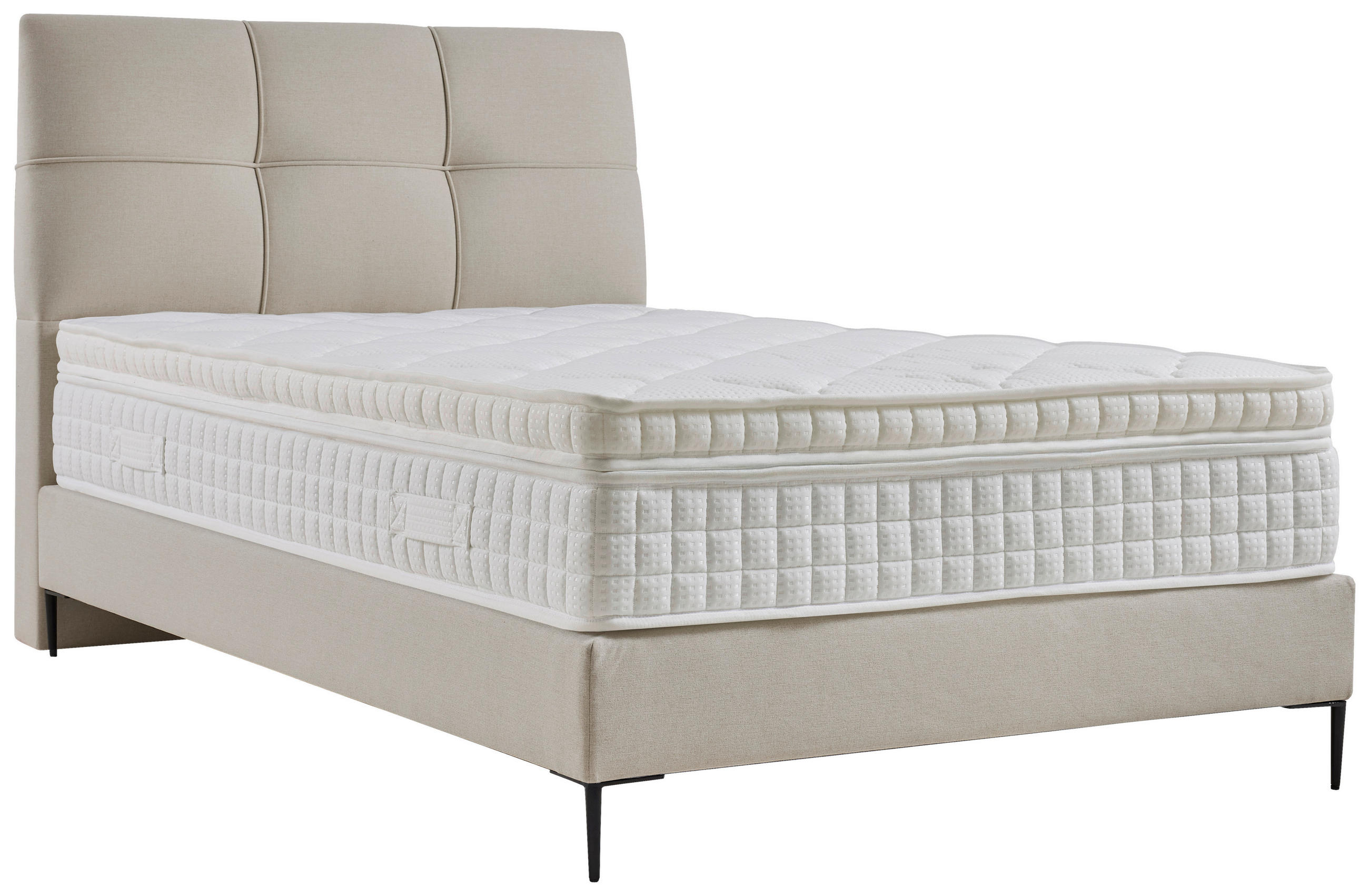 MID.YOU POSTEL BOXSPRING, 120/200 cm, textil, kompozitní dřevo, krémová