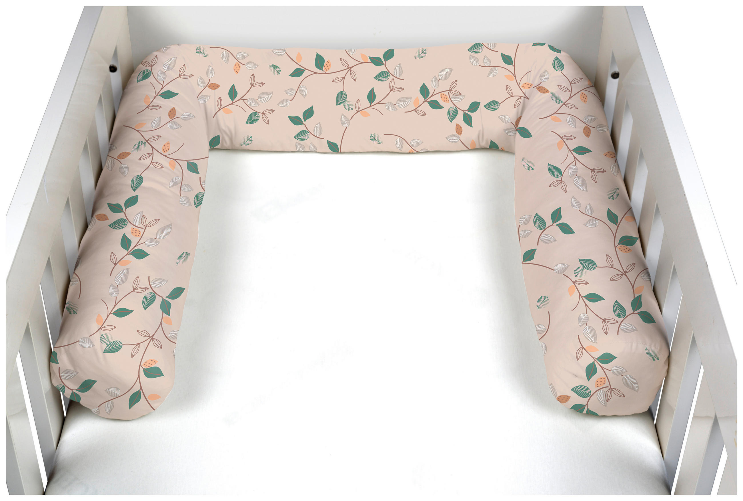 VALJKASTA OGRADICA ZA KREVETAC Elly Apricot - zelena/bež, Osnovno, tekstil (14/180cm) - Avelia