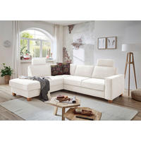 ECKSOFA Creme Flachgewebe Kopfstütze  - Eichefarben/Creme, KONVENTIONELL, Holz/Textil (213/236cm) - Sit & More