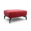 HOCKER in Textil Rot  - Rot/Schwarz, Design, Textil/Metall (90/70/46cm) - SENSOO