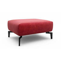 HOCKER in Textil Rot  - Rot/Schwarz, Design, Textil/Metall (90/70/46cm) - SENSOO
