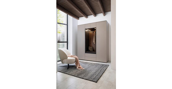 GARDEROBE 5-teilig in 196/233/59 cm - Anthrazit/Nussbaumfarben, Design, Holz/Holzwerkstoff (196/233/59cm) - Moderano