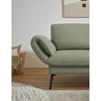 ECKSOFA  in Flachgewebe Salbeigrün Armteilverstellung, Relaxfunktion, Drehsitzfunktion  255-365/175-224 cm  - Salbeigrün/Schwarz, Design, Textil/Metall (255-365/175-224cm) - Dieter Knoll