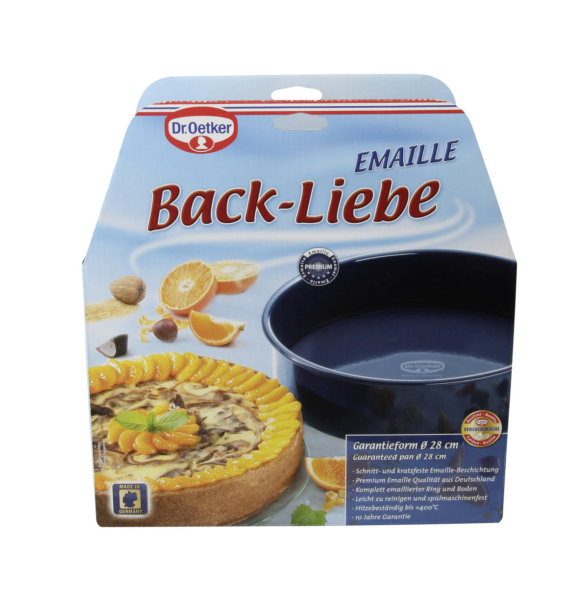 BACKFORM  - Blau, Metall (28/7,5cm) - Dr.Oetker