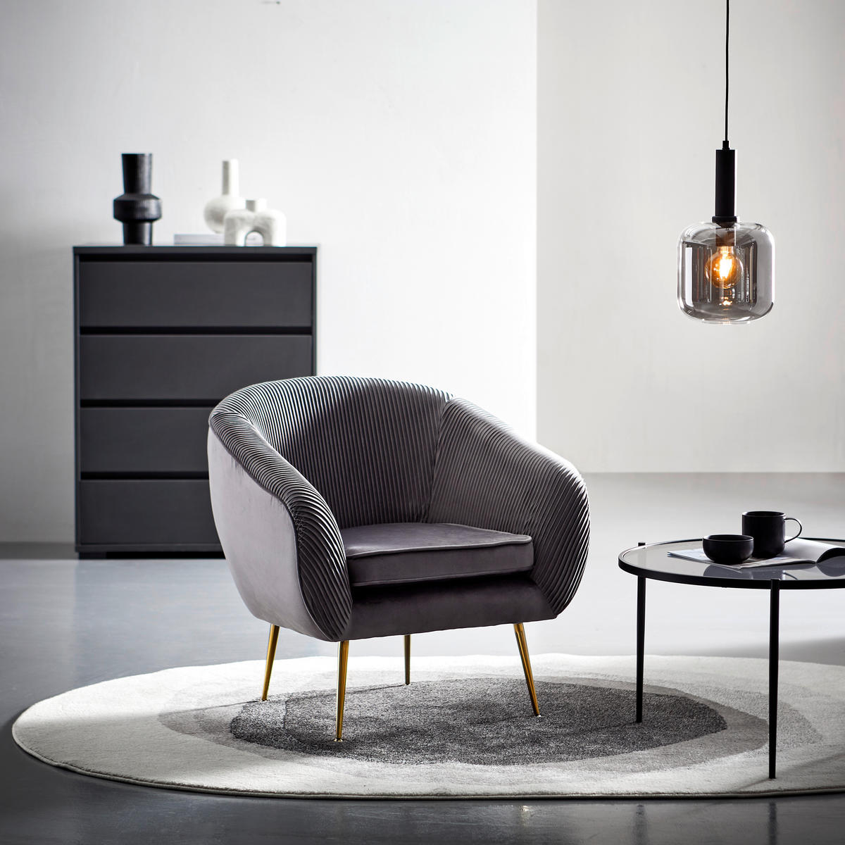 KOMODA  80/103/48 cm  antracit  - antracit, Dizajnerski, pločasti materijal/plastika (80/103/48cm) - Carryhome