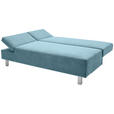 SCHLAFSOFA Flachgewebe Blau  - Chromfarben/Blau, Design, Holz/Textil (205/77-93/99cm) - Novel