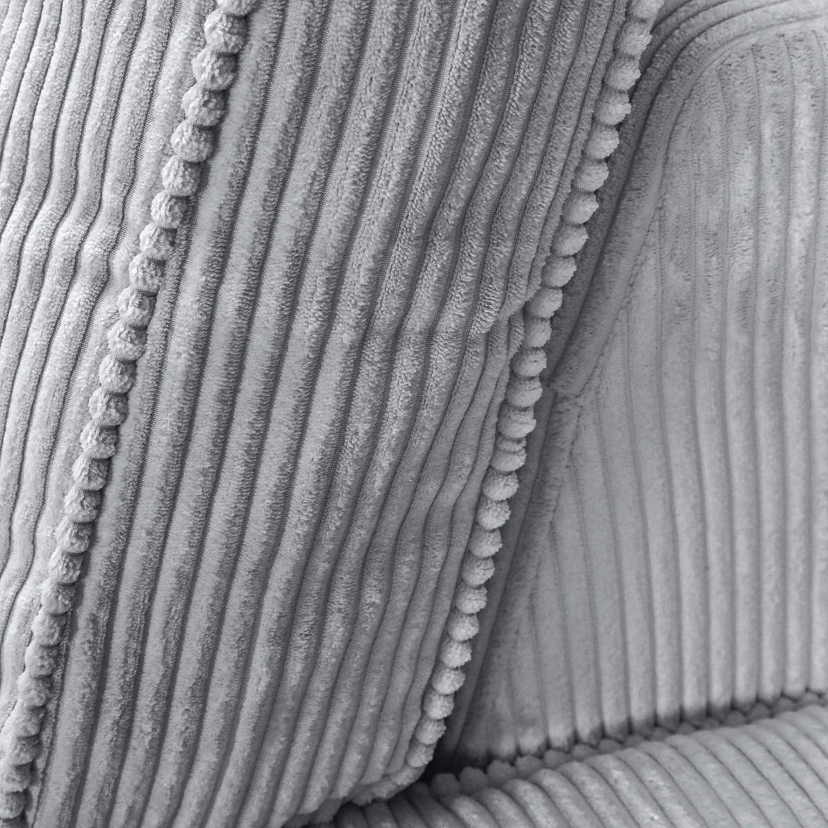 ECKSOFA  in Cord Hellgrau Zierkissen, Rückenkissen, Rücken echt  307/228 cm  - Hellgrau/Schwarz, MODERN, Kunststoff/Textil (307/228cm) - Carryhome