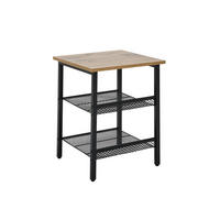 BEISTELLTISCH 40/40/50 cm Naturfarben, Schwarz quadratisch  - Schwarz/Naturfarben, Basics, Holzwerkstoff/Metall (40/40/50cm) - Xora